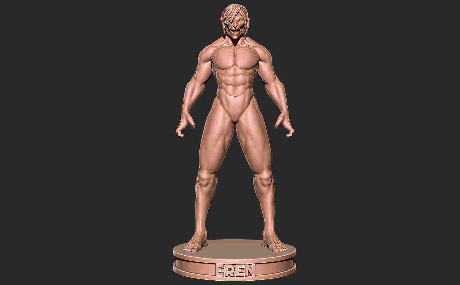 Eren Jaeger and Titan 3D Printing Figurine Attack on Titan STL