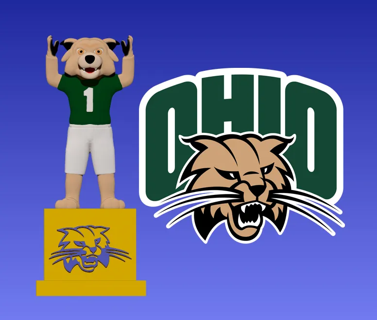 NCAA - OHIO BOBCATS MASCOT STATUE - 3D PRINT