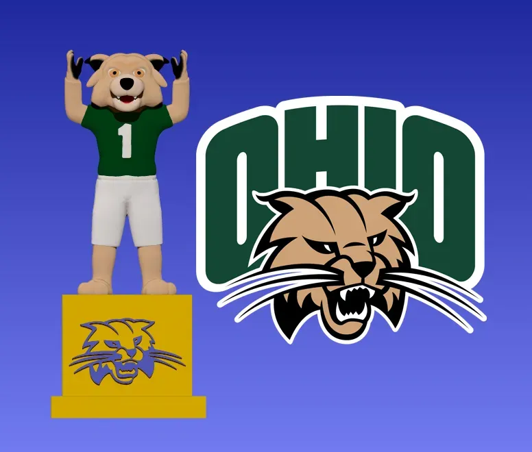 NCAA - OHIO BOBCATS MASKOTTCHEN STATUE - 3D DRUCK