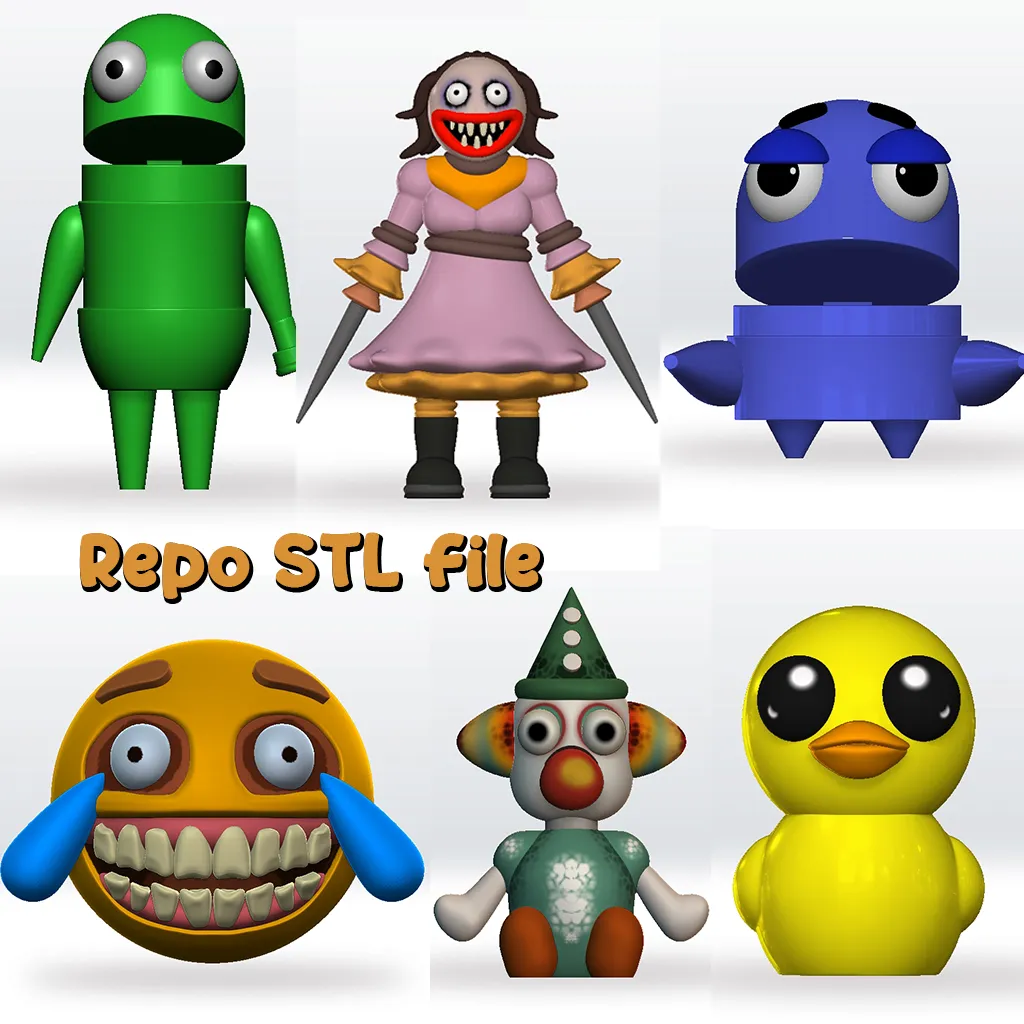 Repo game STL Models, Clown, Repo Duck, Repo Emoji Monster