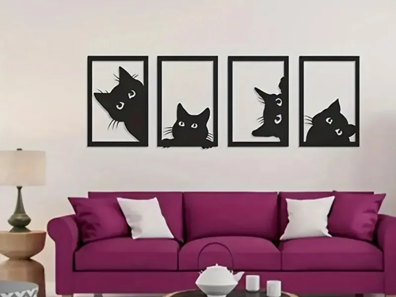 Gatti ficcanaso - Decorazione da parete