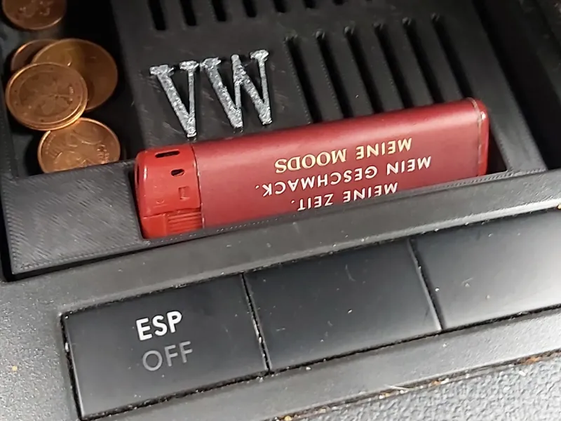 Volkswagen Touran Coin Fach mit Feuerzeug aussparung