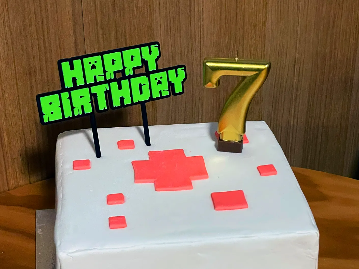 Minecraft Happy Birthday Cake Topper