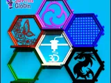JUEGO DE 6 STANDS REPISA HEXAGONAL - COLMENA-1