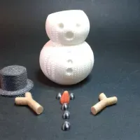KNITTED SNOWMAN FIGURINE AND ORNAMENT - MULTIPARTS-5