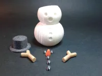 KNITTED SNOWMAN FIGURINE AND ORNAMENT - MULTIPARTS-5