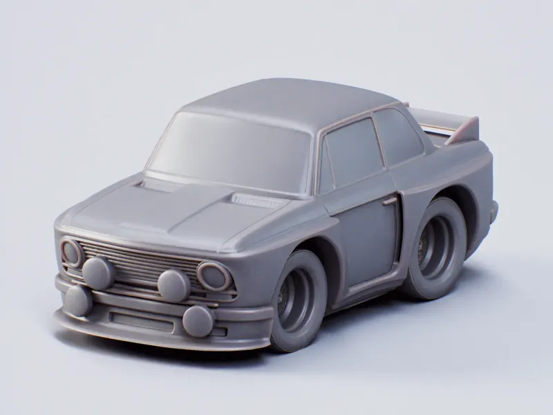 Alpina Rennwagen BMW 1600 Chibi - Mit Rädern und Kofferraum