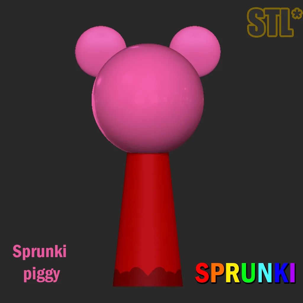 Sprunki Incredibox 3D Model Sprukni piggy STL 3D Character