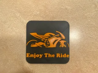 Enjoy the ride motorcycle beverage coaster