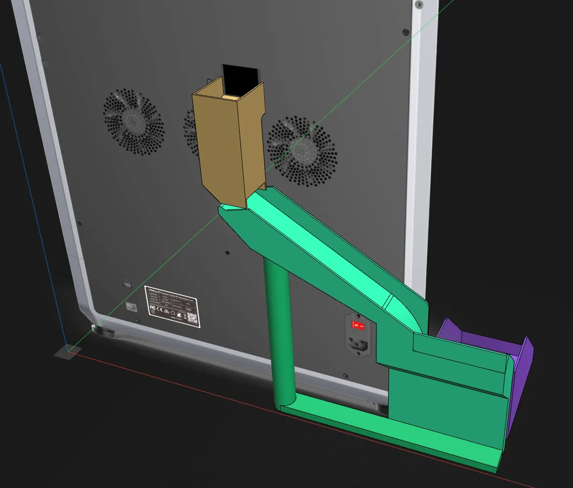 Creality K2 Plus Poop Slider !!! (Won't block the fan)