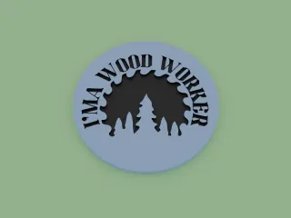 Woodcutting themed coaster