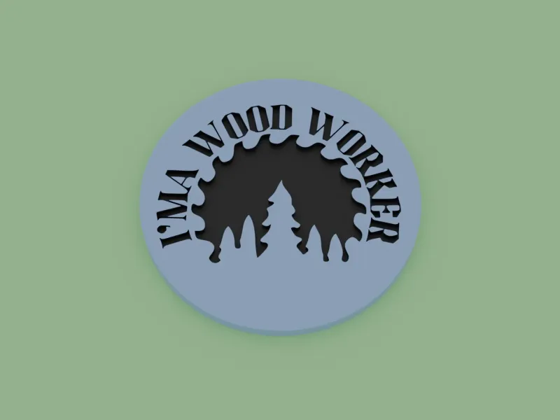 Woodcutting themed coaster