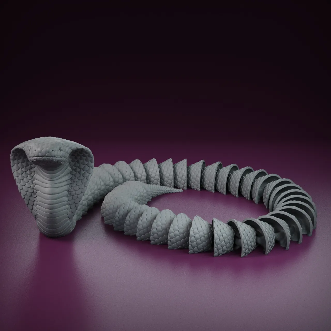 Articulated Flexi Cobra - print-in-place 3D print model