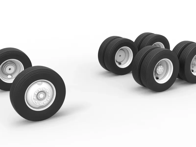Wheel Set of Vintage GATR Racing Semi truck Scale 1:25