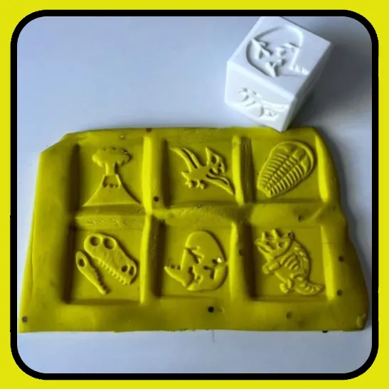 Educational Dinosaur Cube for playdough and sensory play