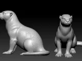 Otter statue - Carnivorous mammal model - 3D print-3