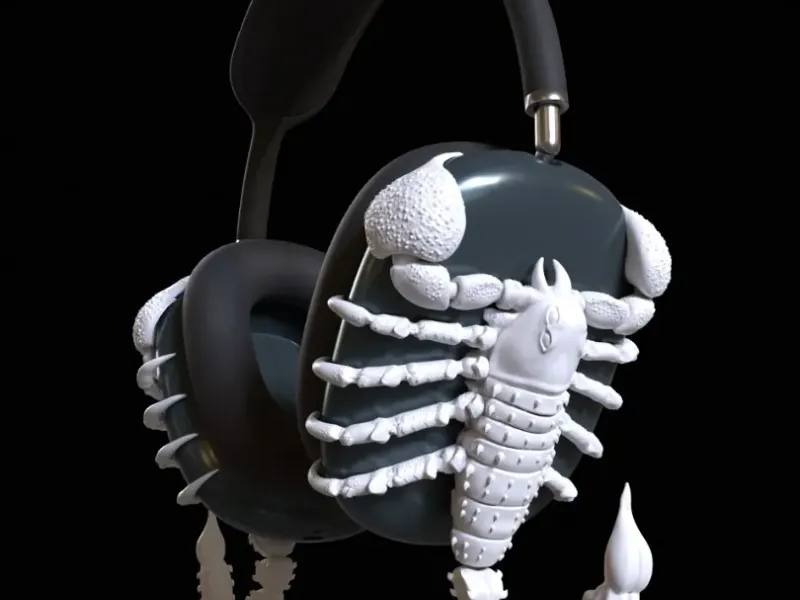 headphone cover for apple airpods max scorpion