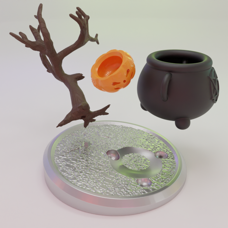 Halloween Backflow Incense Burner with Cauldron and Pumpkin