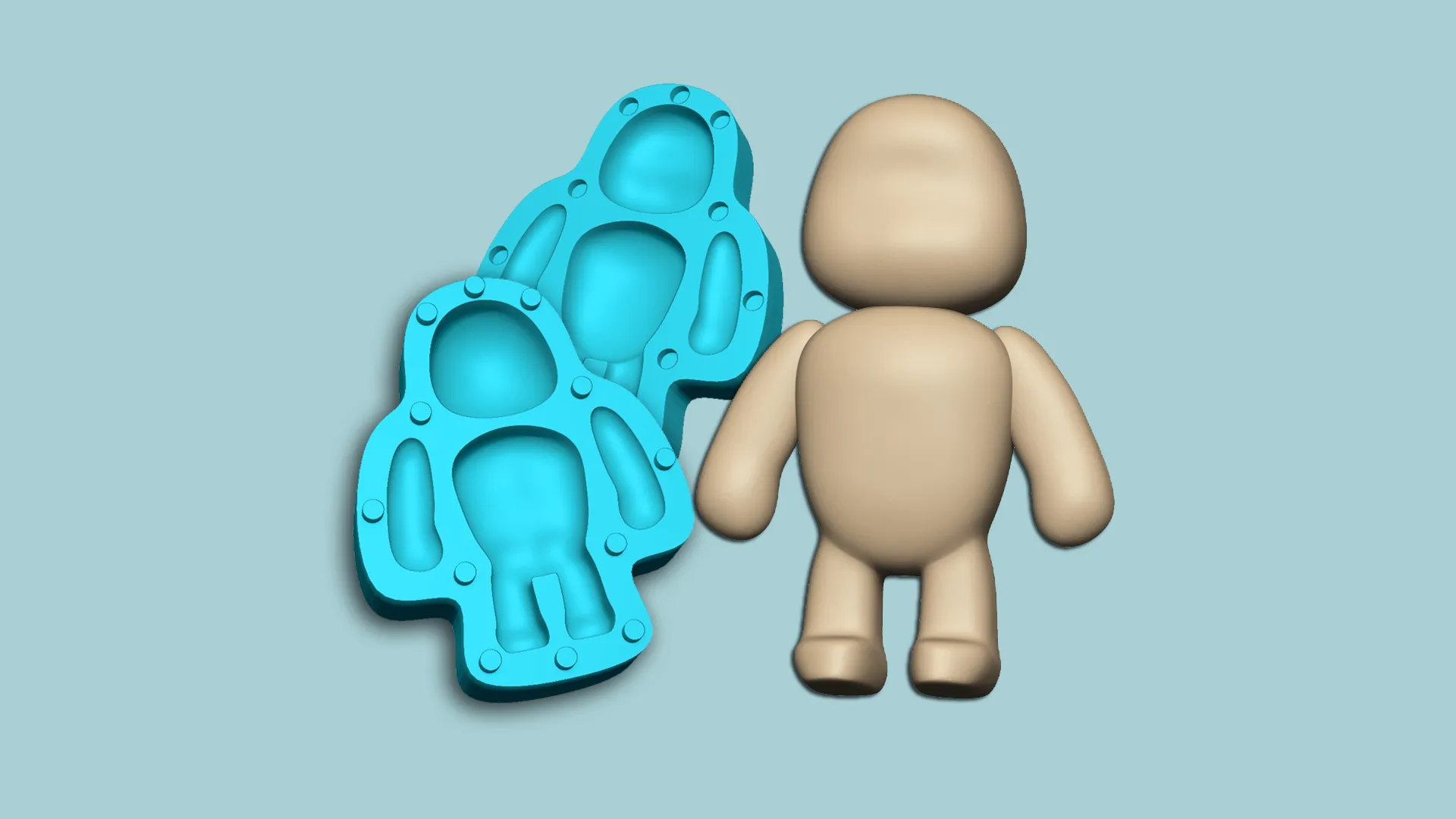 Molde para galletas A01 - Partes del cuerpo Chibi