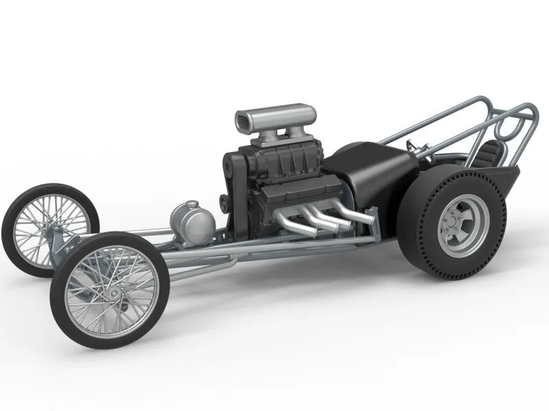 Front engine vintage dragster with V8 Version 3 Scale 1:25