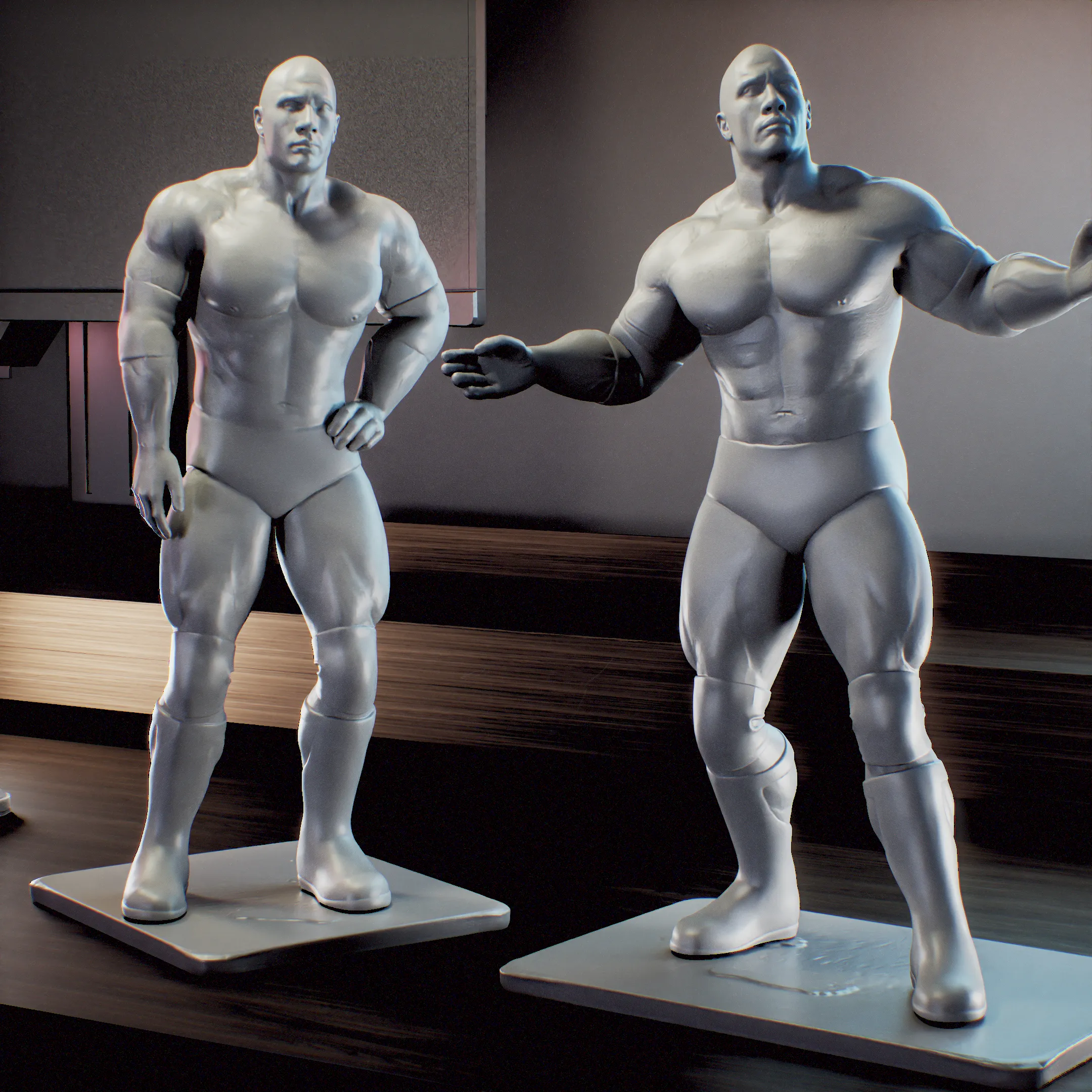La Roca - The Rock Pose x 2 - WWE - Dwayne Johnson -
