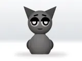 Sprunki Gray STL file, 3mf, Obj, 3D Model Character Fanart-1