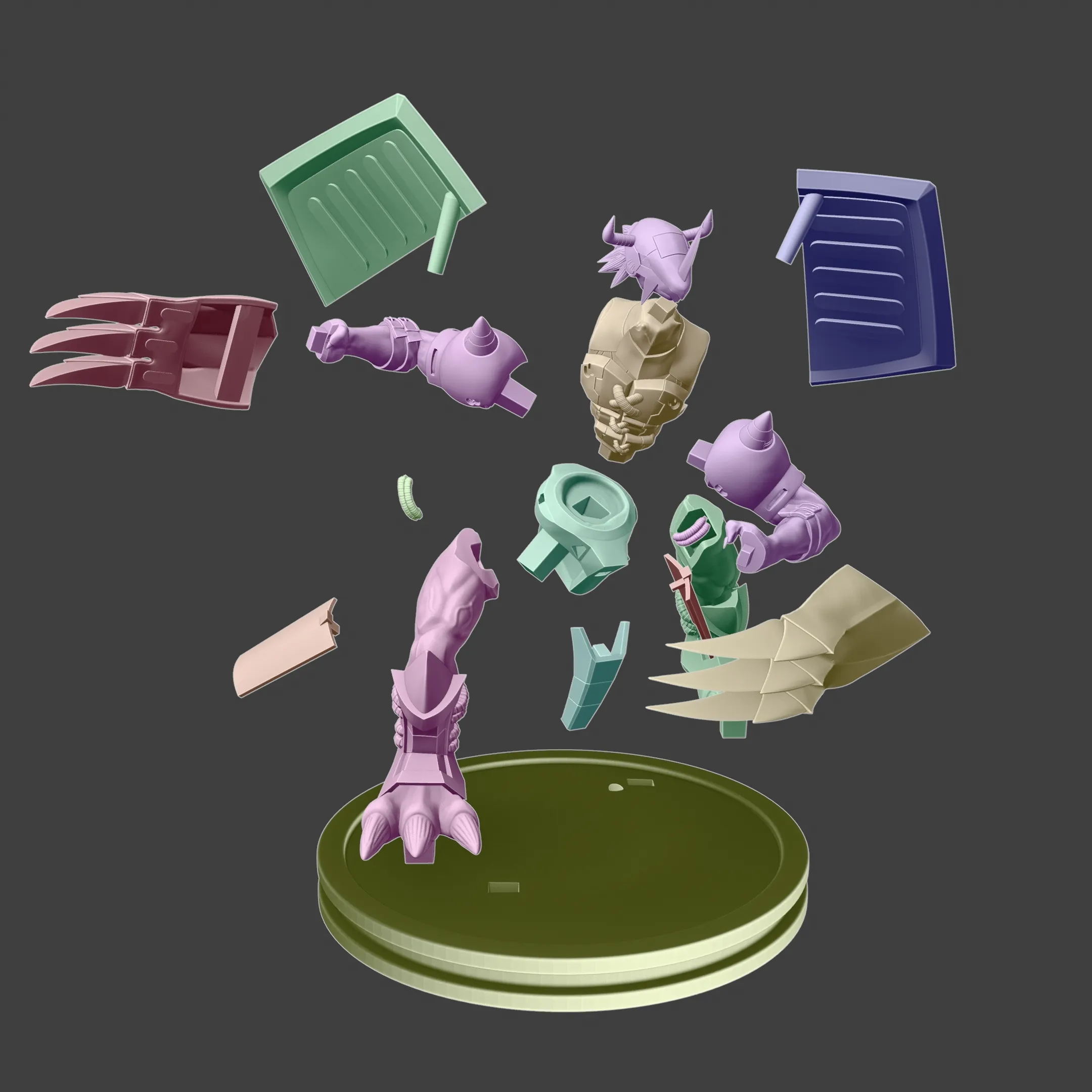 Wargreymon Multi-Part Sculpture - Digimon Fan Art