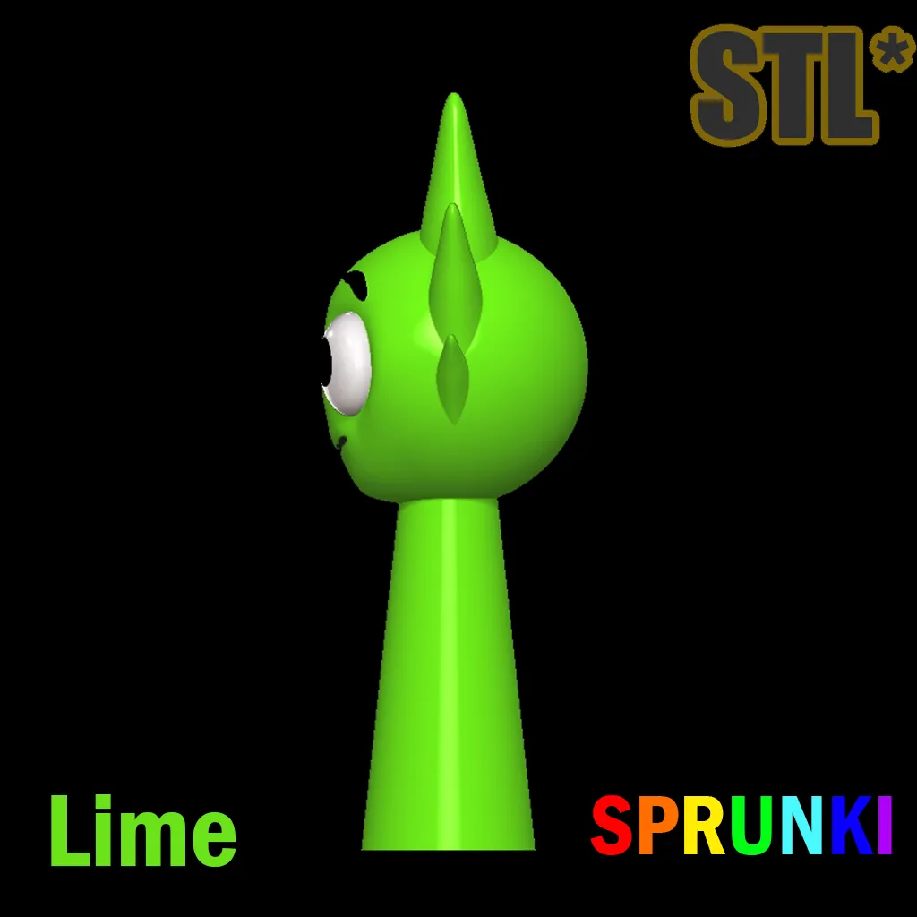 Sprunki Incredibox OWAKCX Lime STL 3D Character Fanart