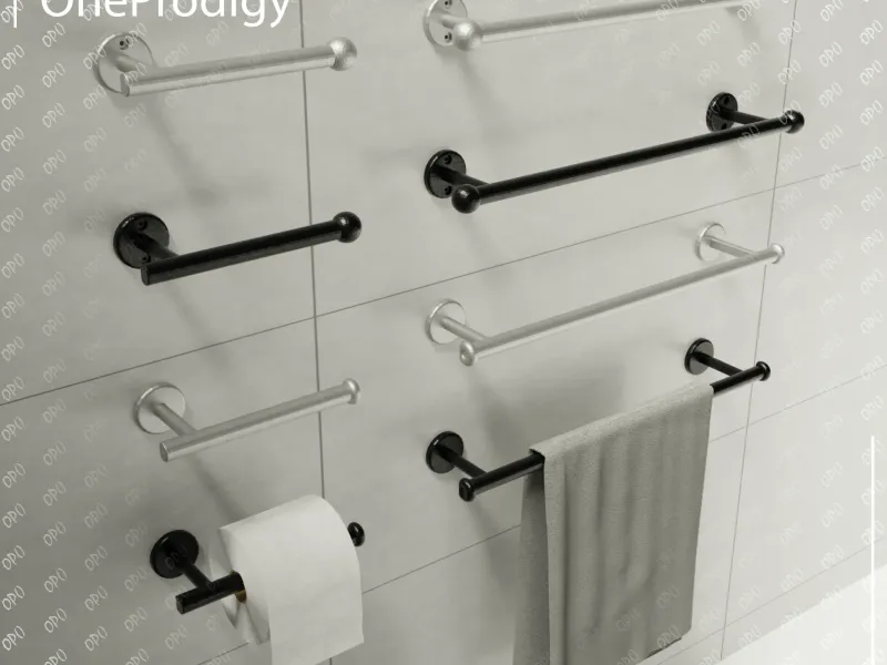Bathroom Set - Towel Holder Bar / Toilet Paper Dispenser