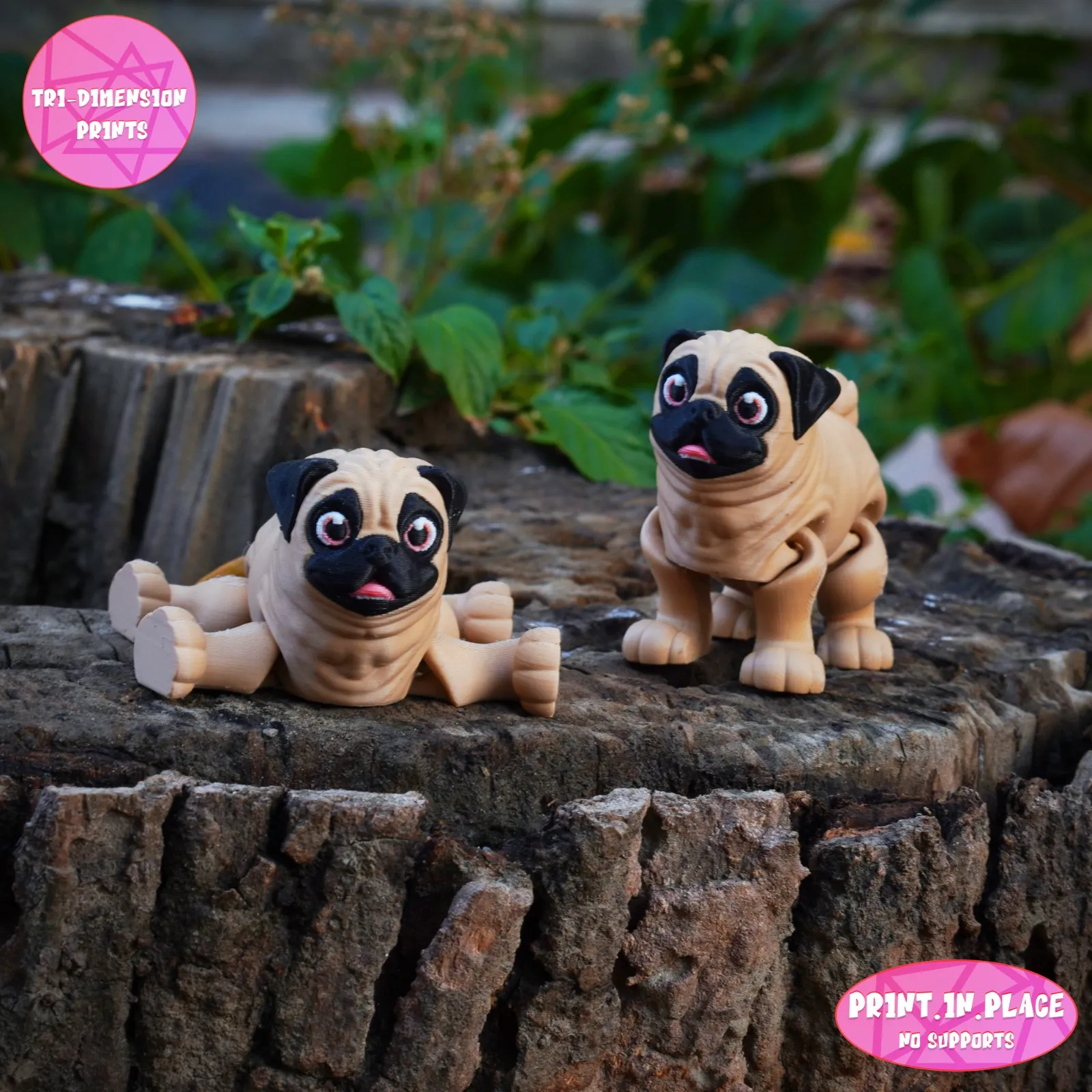 PRINT IN PLACE CUTE FLEXI PUG DOG