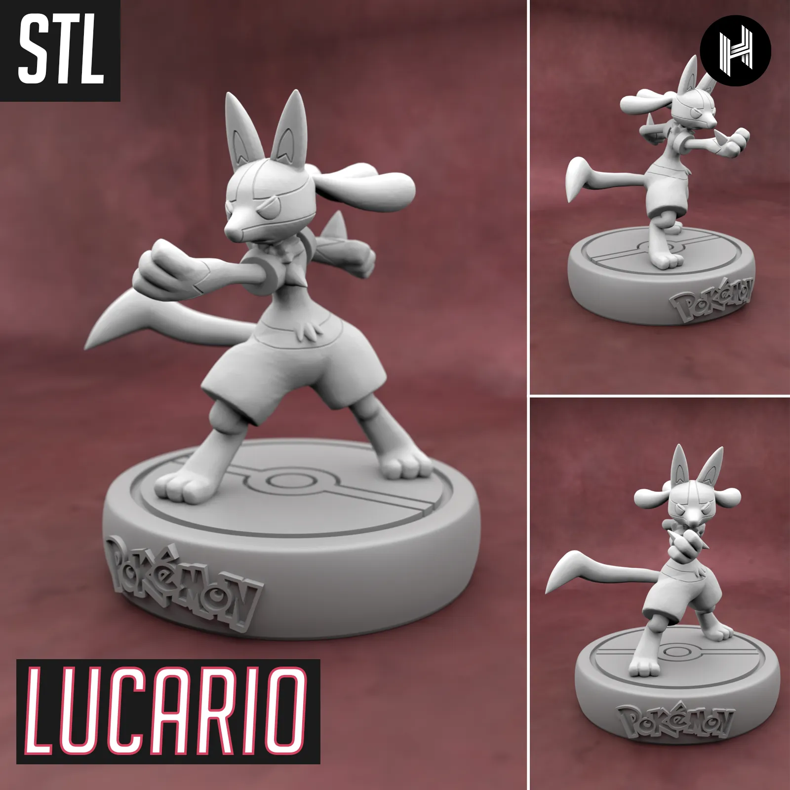 Lucario - (Pokémon) - STL - Impression 3D