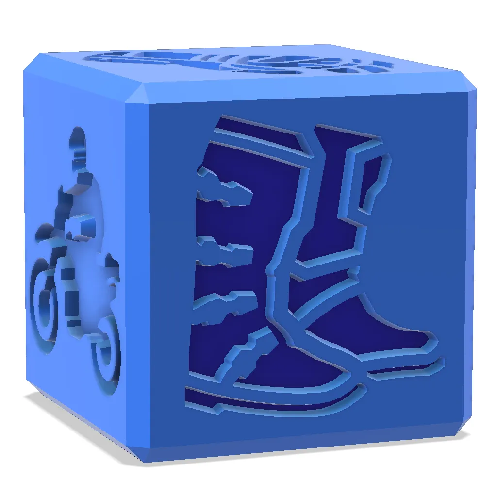 MOTORCYCLE THEME CUBE FOR PLAYDOUGH AND EDUCATIONAL PLAY
