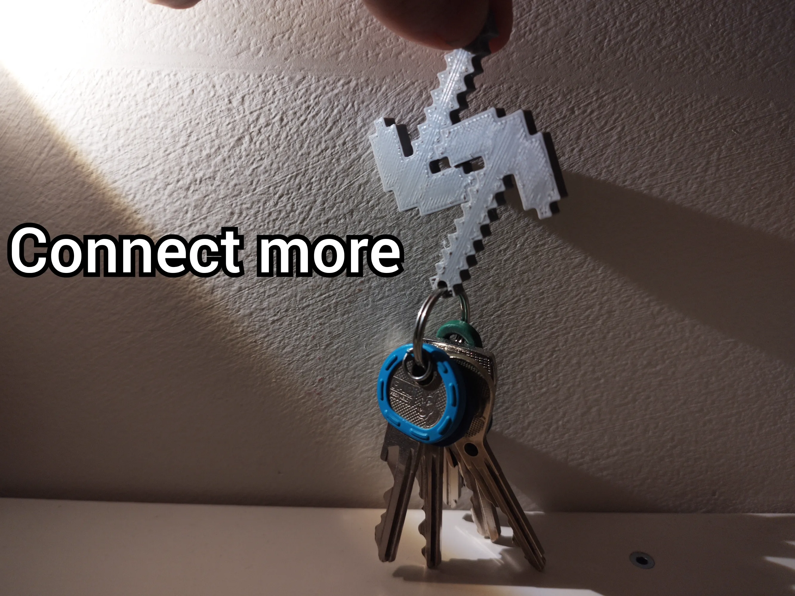 Minecraft pickaxe keychain