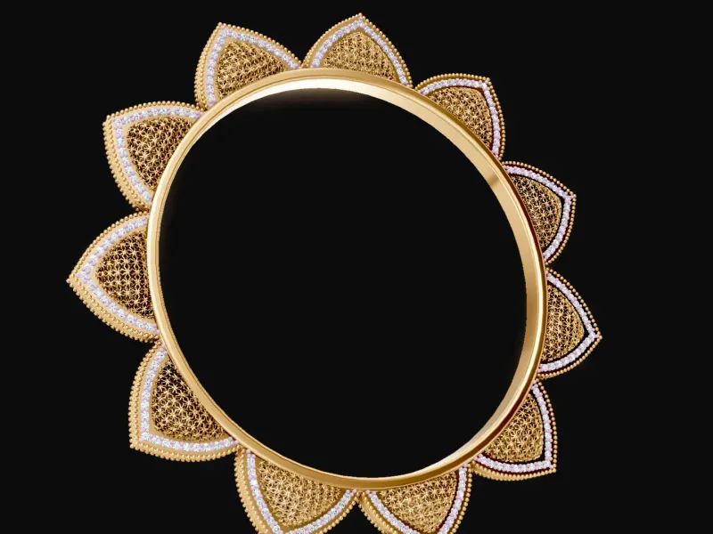 Lotus Diamond Bangle