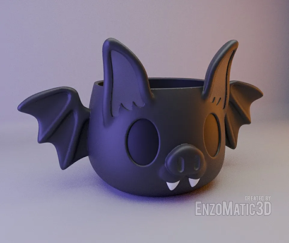 bat flower pot planter pencil holder STL 3MF
