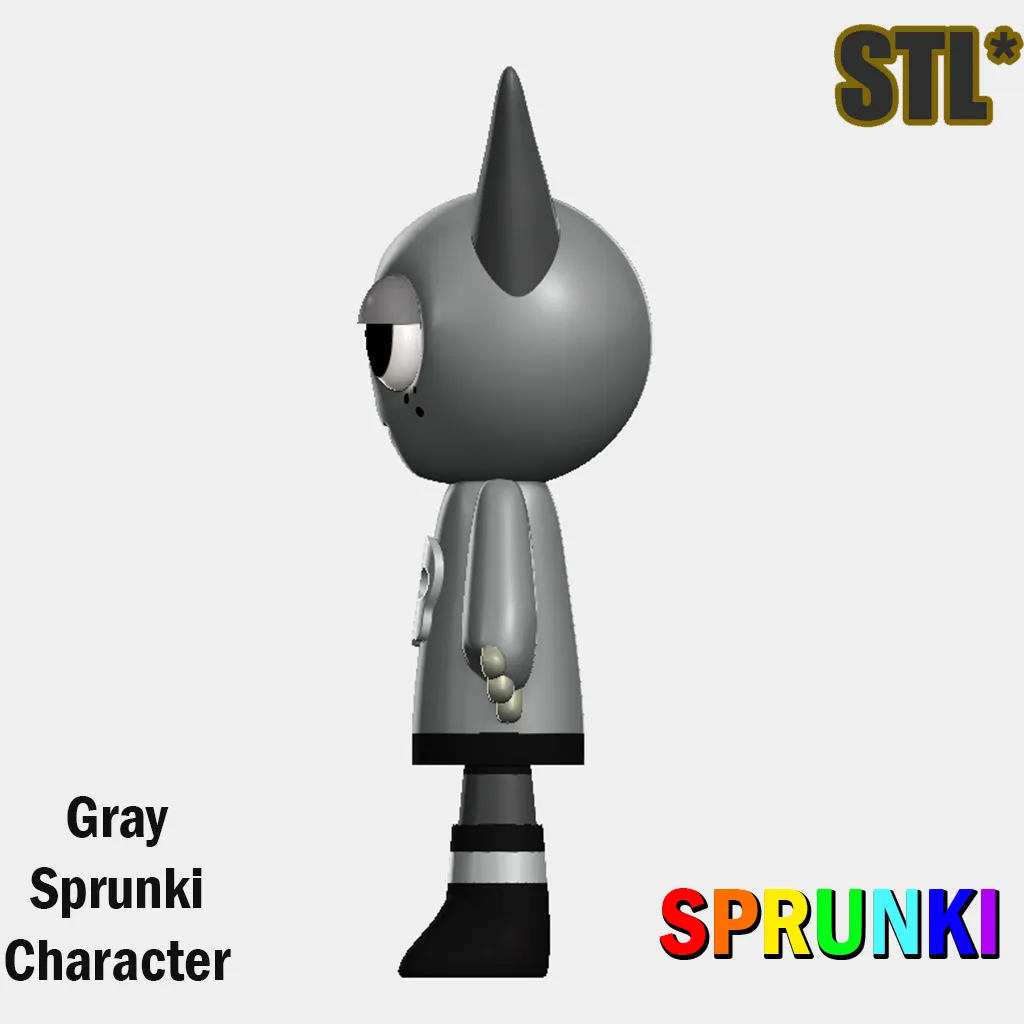 Gray Sprunki Incredibox 3D STL Character Fanart | 3D modeller indir ...
