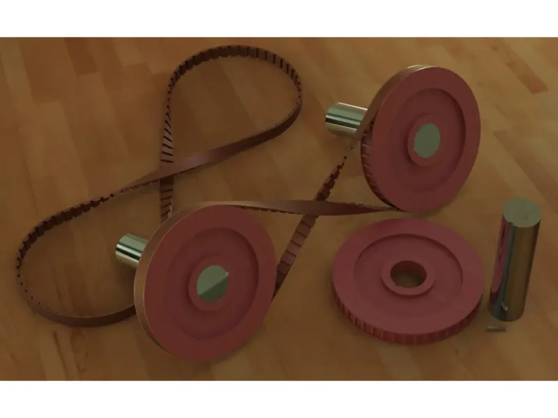 Twisted Timing Belt with Pulleys
