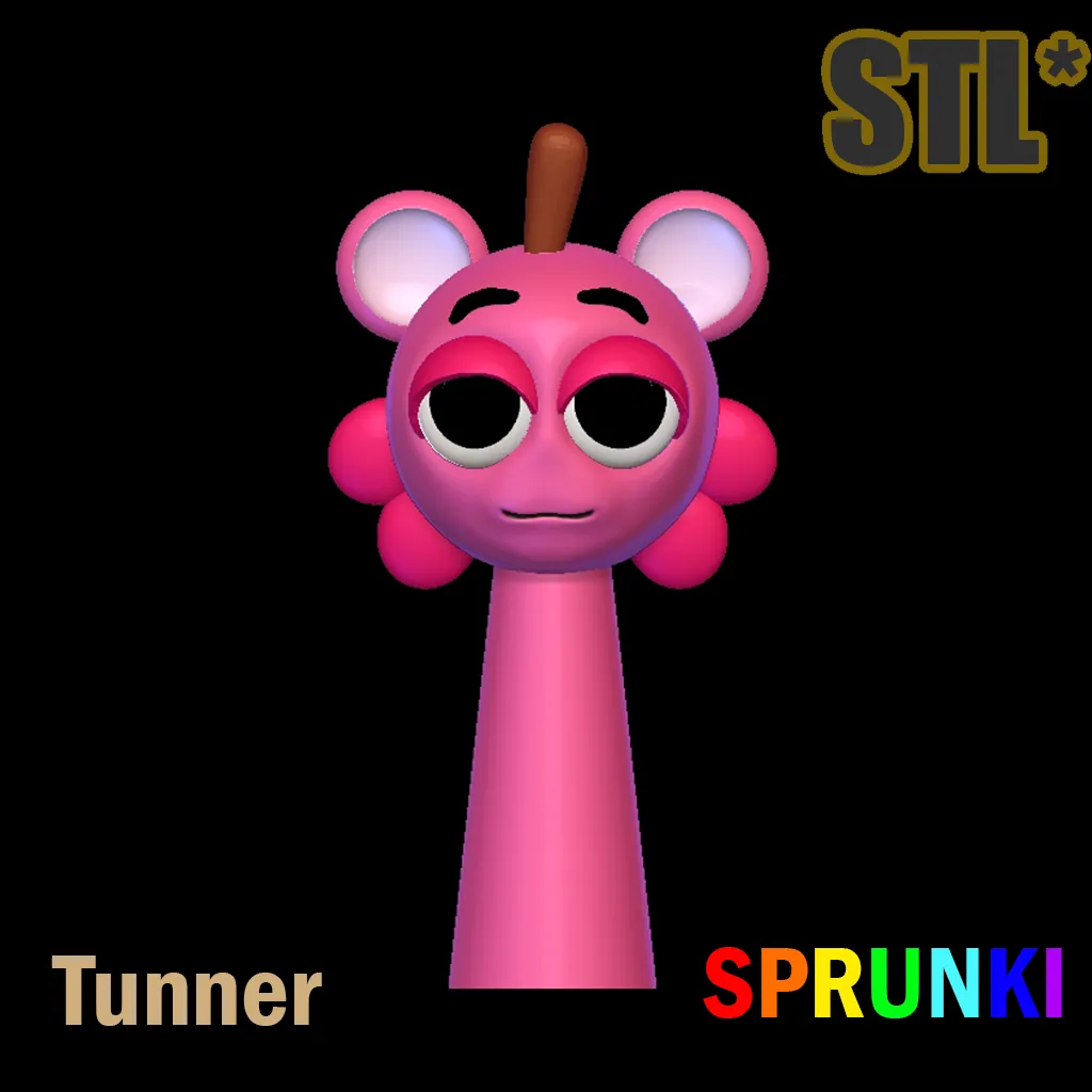 Sprunki Incredibox Berry Light Pink STL 3D Character Fanart