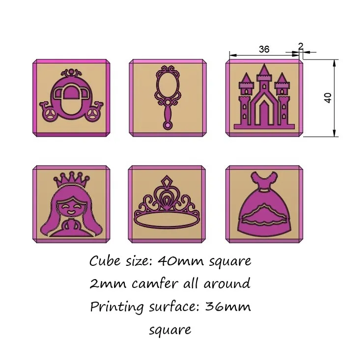 Educational PRINCESS Cube for playdough and sensory play