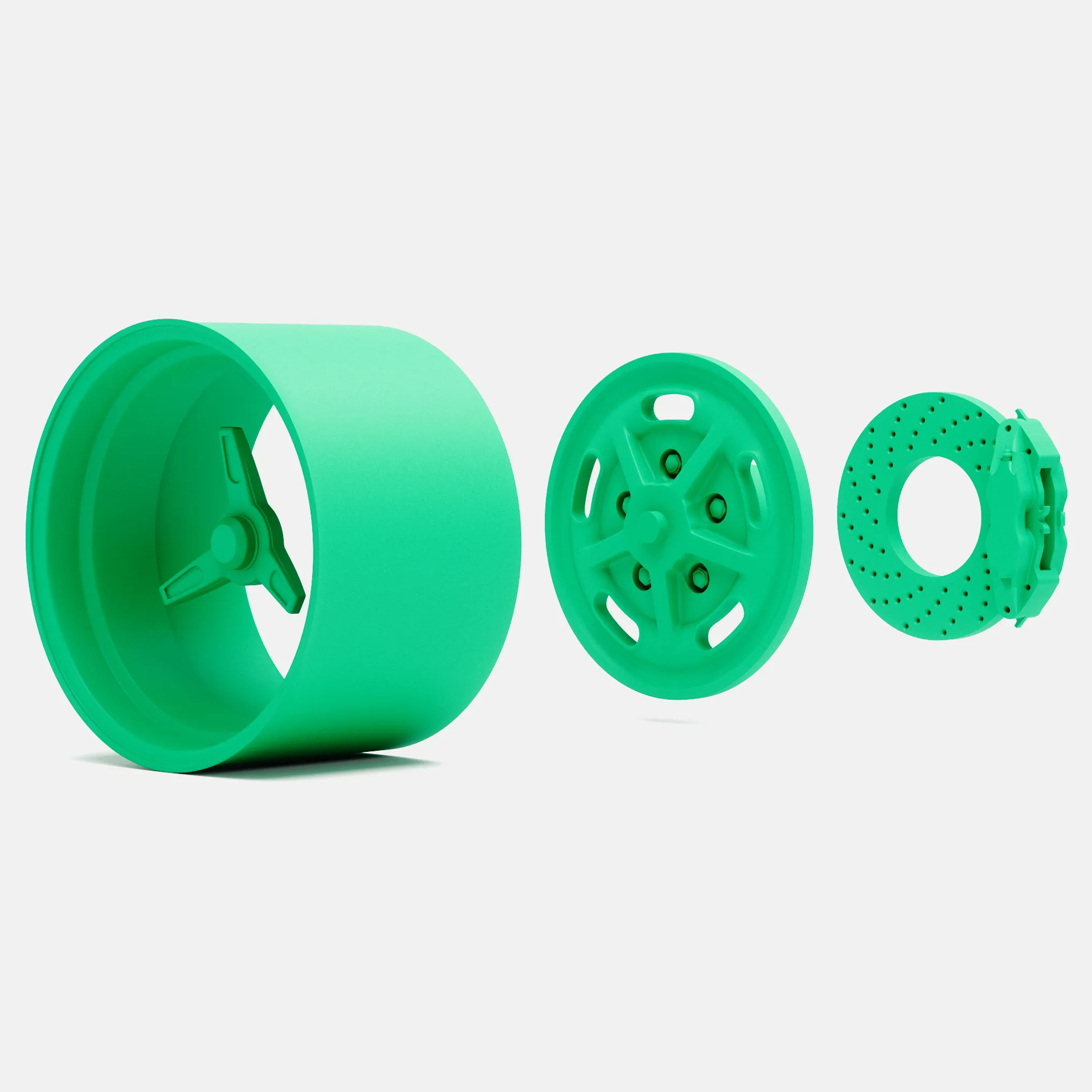 scala 1/24, ruota a fagiolo 15x10 e freni