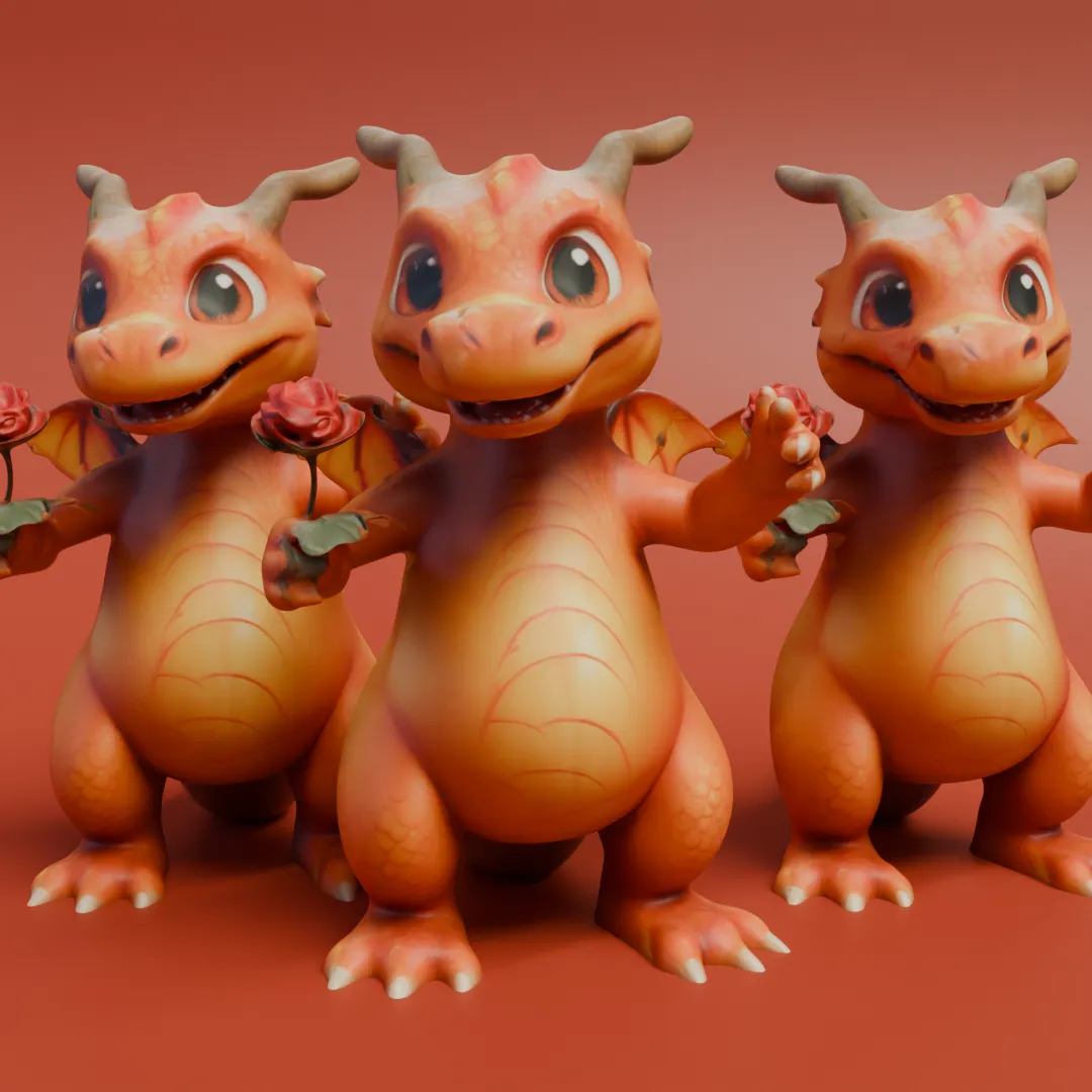 Characters \u0026 Creatures STL Download - charmander pokemon V2by 3D FACTORY, image size:1080x1080