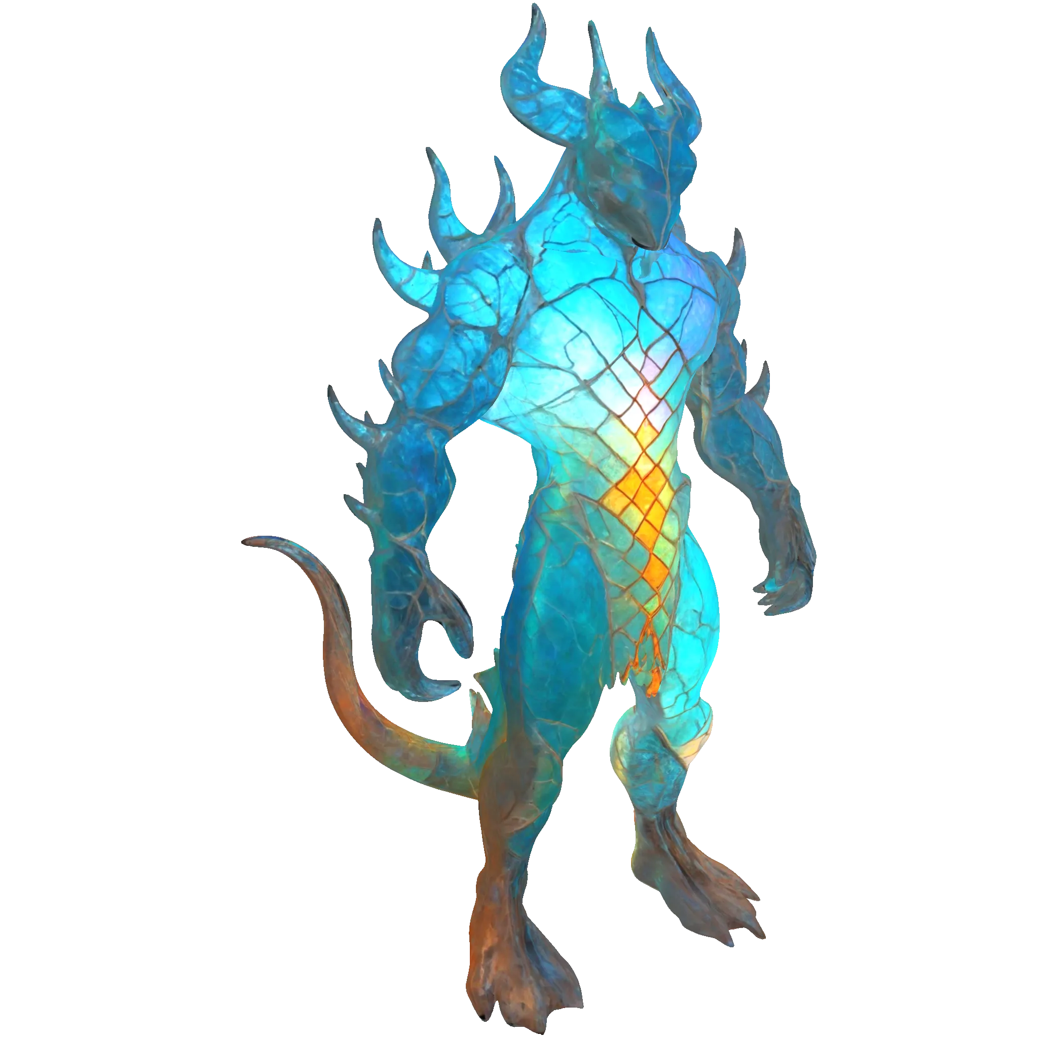 Luminous Crystal Dragon Statue