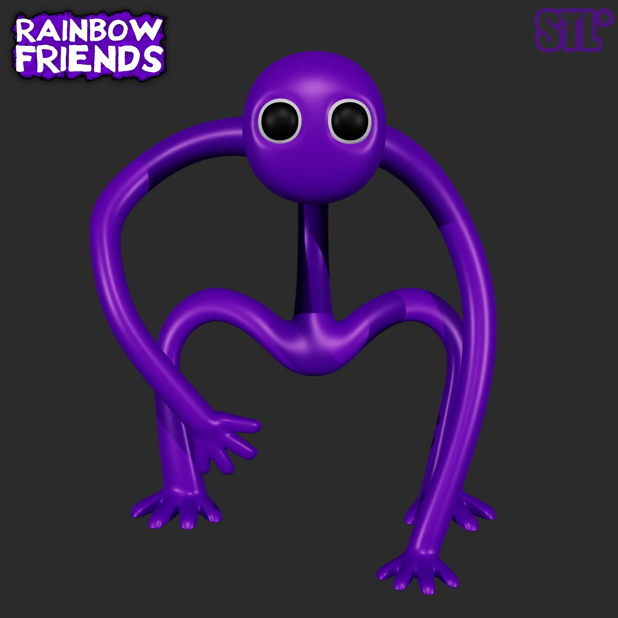 PURPLE FROM ROBLOX RAINBOW FRIENDS, 3D FAN ART, 3D models download