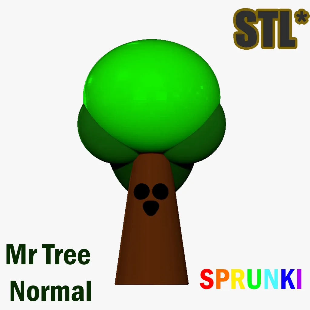 3D Mr Tree Sprunki Incredibox Mr. Tree STL 3D Character Fana