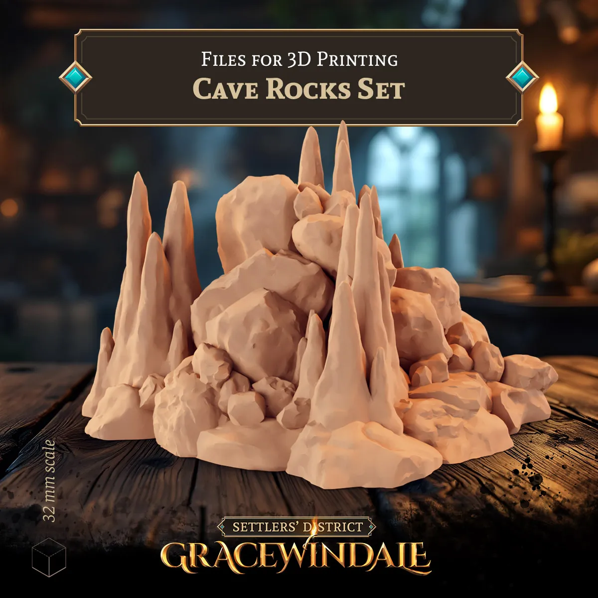 Props & Terrain STL Download - Cave Rocks Setby Gracewindale