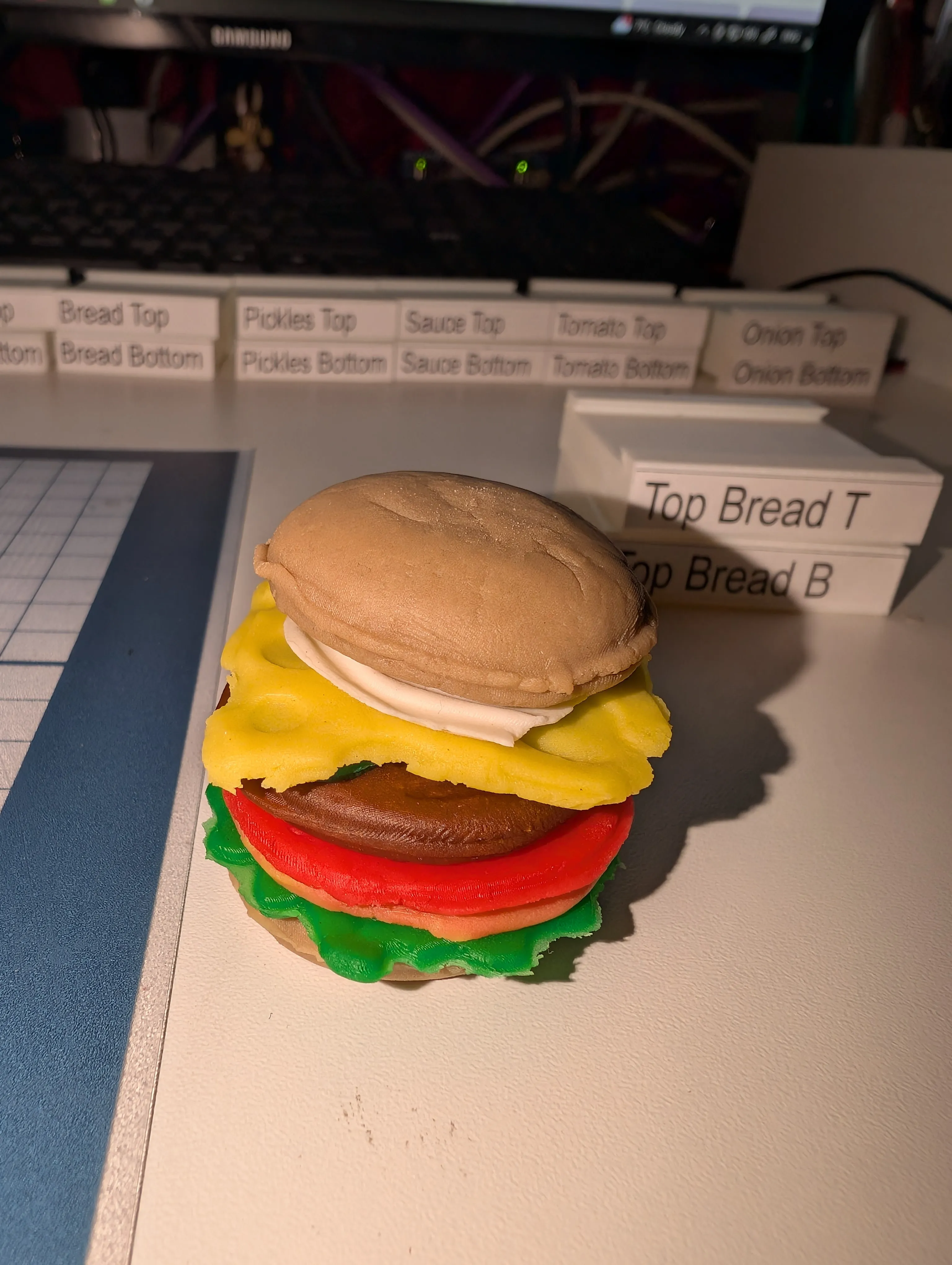 Play-doh burger maker sensory play for kids