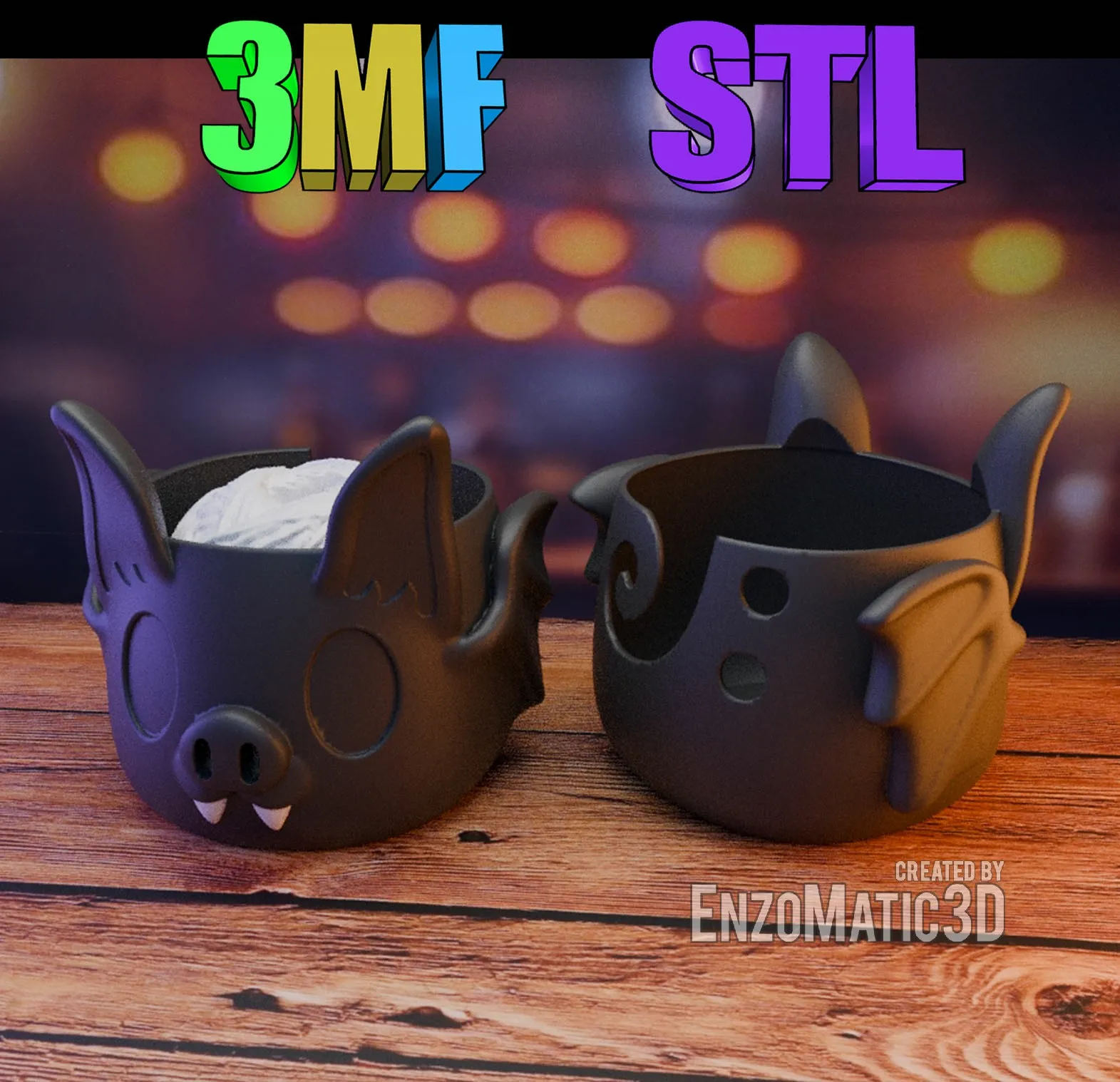 Bat shaped bowl crochet bowl STL 3MF