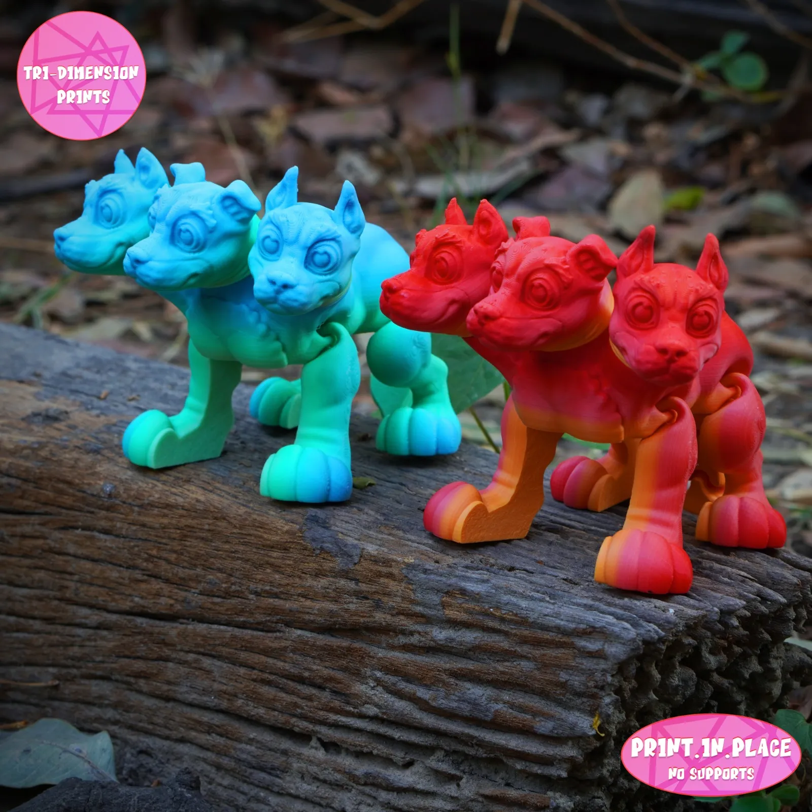 Print In Place Cute Flexi Cerberus Dog