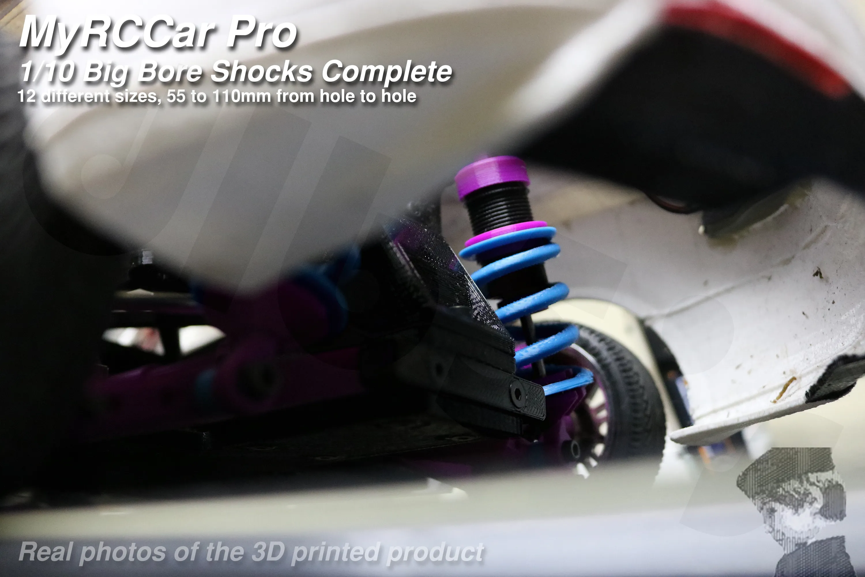 MyRCCar 1/10 Big Bore Shocks, 55-110mm RC Car Shocks