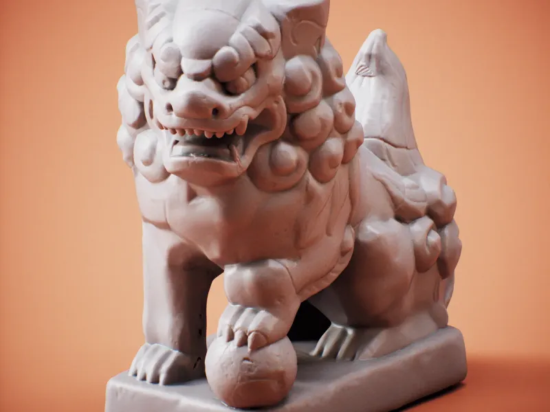 Estátua de Leão Oriental - Cão Fu - Apoio de Livros